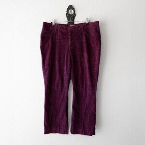 St John’s Bay Corduroy Pants Sz 12 Burgundy Straight Fit Secretly Slender Boot